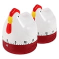 thumbnail image 5 of Raindrops 2-Pack Novelty Chicken Kitchen Timer for Cooking and Toddler Activities, Compact 8.5x8x6.5 cm, 5 of 8