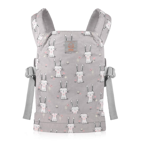 Portabebés para Muñecas GAGAKU Ajustable con Diseño de Conejo Gris