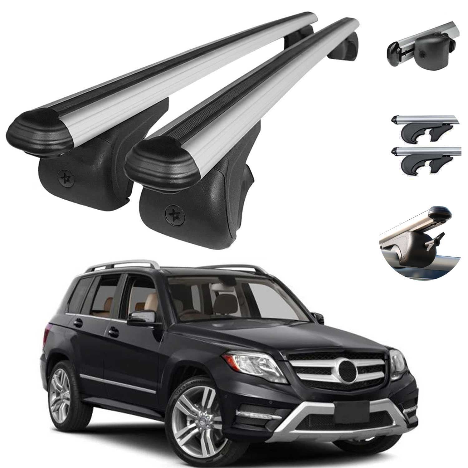 Mercedes GLK Class Roof Rack - Cross Bars For 2008-2015 Models (Grey)
