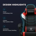 thumbnail image 5 of GTRACING Gaming Chair with Footrest Ergonomic Reclining Office Chair Swivel Rocker, Red, 5 of 8