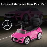 Licensed Mercedes Benz Push Car for Toddlers by OLAKIDS, 3 in 1 Baby Stroller Sliding Walking Car with Canopy, Parent Control Handle, Horn, Storage, Foot-to-Floor Ride on Toys for Boys Girls