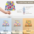 thumbnail image 3 of Yayeee Mini Table Lamp 11.8" Dimmable with Fabric Shade 3 Color Temperatures, Red Retro Shapes, 3 of 7