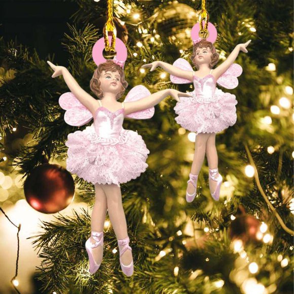 NANDIYNZHI Room Decor Ballet Christmas Acrylic Ornament Ballet Dancer Creative Cartoon Christmas Decoration Pendant Acrylic Car Pendant Backpack Key Chain Under $5 D