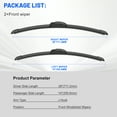 thumbnail image 6 of VYAOP Windshield Wipers Replacement for 2009-2020 Honda Fit,2011-2016 Hyundai Elantra,2020-2025 Toyota Corolla OEM Quality All Season Wiper Blades 28" 14" (2 Pack), 6 of 7