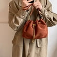 thumbnail image 6 of Hsqqdc Soft Suede Drawstring Bucket Crossbody Bag for Women, Casual Shoulder Handbag Purse, 6 of 7