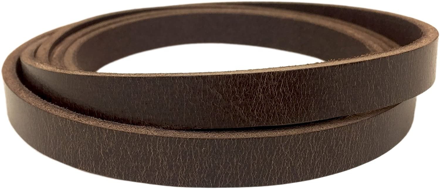 European Leather Works Buffalo Leather Strips 1/2", Brown