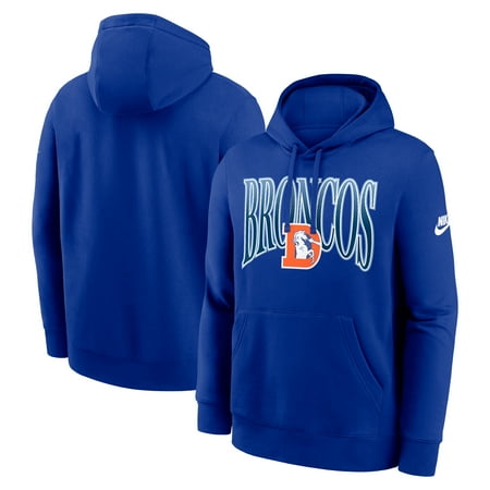 Men's Nike Royal Denver Broncos Full Blitz Club Fleece Pullover Hoodie