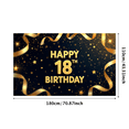 thumbnail image 3 of LUUFILx Elegant 18th Birthday Backdrop Banner Photography Props Party Supplies Decorations Happy Birthday Celebration Background Decors, 3 of 8