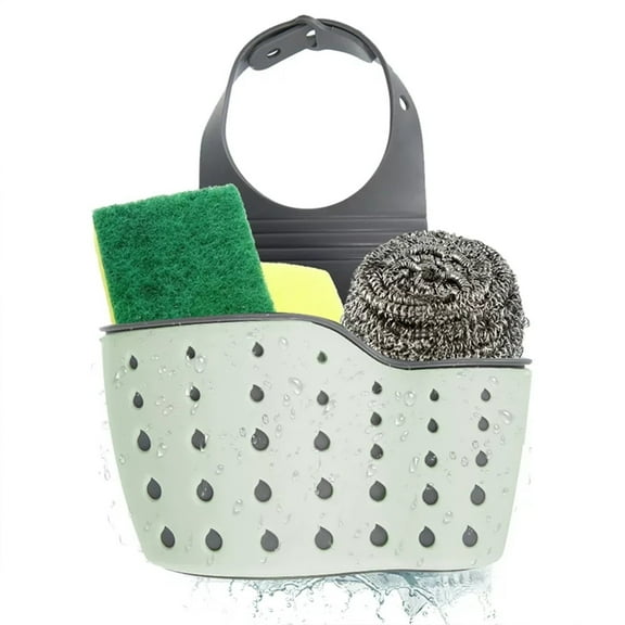 Adjustable Kitchen Sink Caddy Sponge Holder, Removable Hanging Sink Rack Dish Brush Drainer Holder