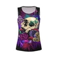 thumbnail image 3 of Picia Mushrooms and Skull Pattern Women's Workout Tank Top,Breathable Activewear,Slim Fit Athletic Top,Versatile Workout Moisture-wicking top-Medium, 3 of 9