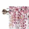 thumbnail image 5 of Bedroom Curtains 63 Inches length, Pink Eucalyptus Leaves Window Treatment Curtain Drapes, Summer Botanical Watercolor Rod Pocket Curtain Panels for Living Room Kitchen, 42"x63", 2 Panels, 5 of 7