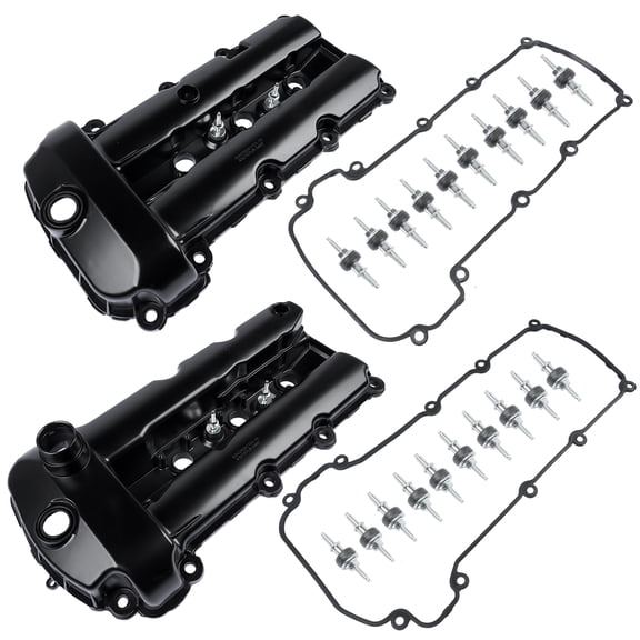 Mustrod Pair Aluminum Engine Valve Cover Left & Right with Gasket for Jaguar S-Type 3.0L 2002-2008