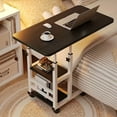 thumbnail image 5 of Mobile Laptop Desk with Wheels - Adjustable Height, Dual Shelves for Bedside/Dorm/Office, Sturdy Steel Frame, 5 of 12
