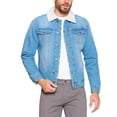 thumbnail image 2 of Red Label Men’s Classic Sherpa Lined Cotton Denim Jean Button Up Trucker Jacket (Medium Blue, XL), 2 of 4