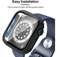 thumbnail image 4 of 2 Pack Hard Case Compatible for Apple Watch SE Series 6 5 4 44mm Built in 9H Tempered Glass Screen Protector Slim Bumper Touch Sensitive Full Protective Cover Compatible for iWatch 44mm - Black, 4 of 6