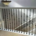 thumbnail image 4 of 16 Pack Iron Balusters for Staircase Stair Spindles Hollow Single Basket with Double Twist 1/2" Square Metal Stair Balusters with 20 Baluster Swivel Shoes, 4 of 8