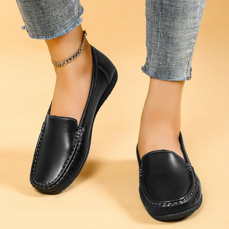 

Women Shoes Single Shoes Warm Casual Shoes Fashion Soft Sole Single Shoes Non Slip Lazy Casual Shoes Black 6.5