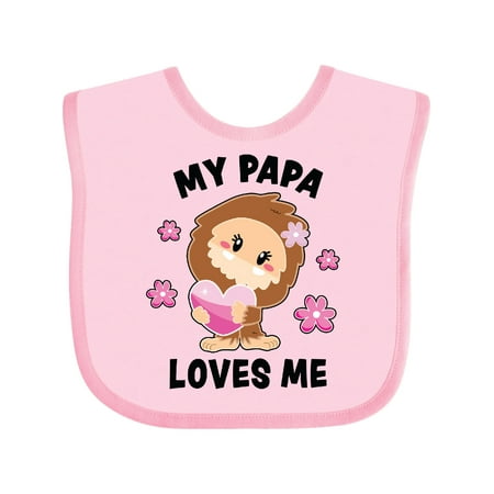 

Inktastic My Papa Loves Me with Bigfoot Gift Baby Girl Bib