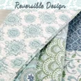 thumbnail image 2 of Cozy Line Home Fashions Windfall Blue Green Floral 2-Piece 100% Cotton Quilt Bedding Set, Twin, 2 of 5