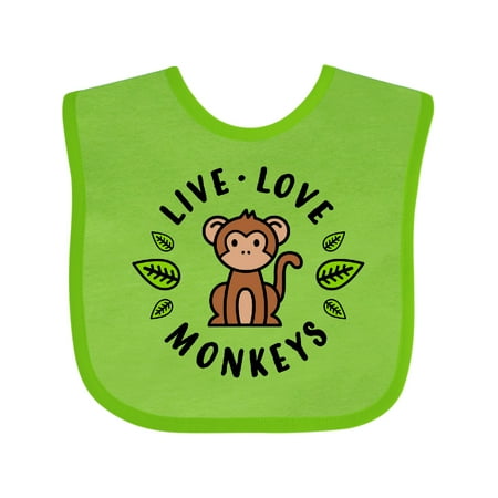 

Inktastic Live Love Monkeys Gift Baby Boy or Baby Girl Bib