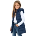 thumbnail image 3 of Boys Puff Vest Outwear with Hood Casual Full Zip Warm Sleeveless Kids Winter Jacket Navy 4, 3 of 8