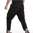thumbnail image 4 of XFLWAM Mens Work Sports Cargo Pants Thin Straight Leg Trousers Business Casual Pants Lightweight Multi-Pocket Dungaree Black L, 4 of 8