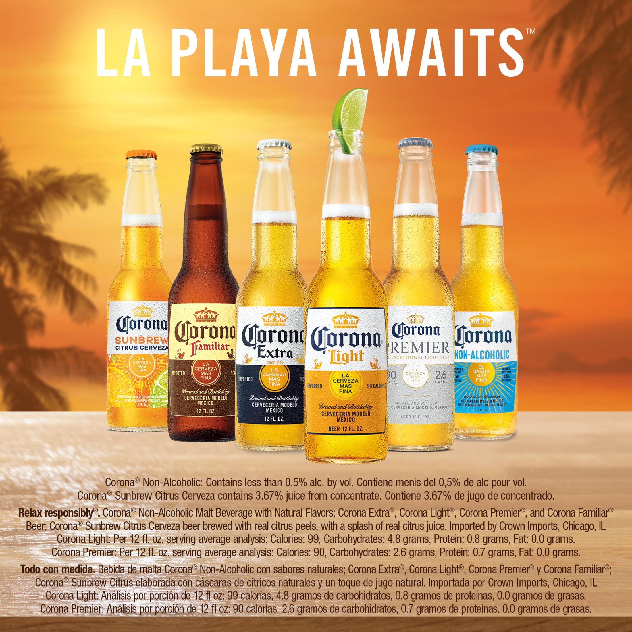 Corona Light Mexican Lager Light Beer, 12 Pack 12 fl. oz. Slim Cans, 4.0% ABV
