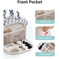 thumbnail image 3 of Makeup Bag Travel Toiletry Bag for Women, Wide Open Large Cosmetic Bags Make up Organizer with Handle, Wet Pocket, for Towel Toiletries, Checkerboard, 3 of 8