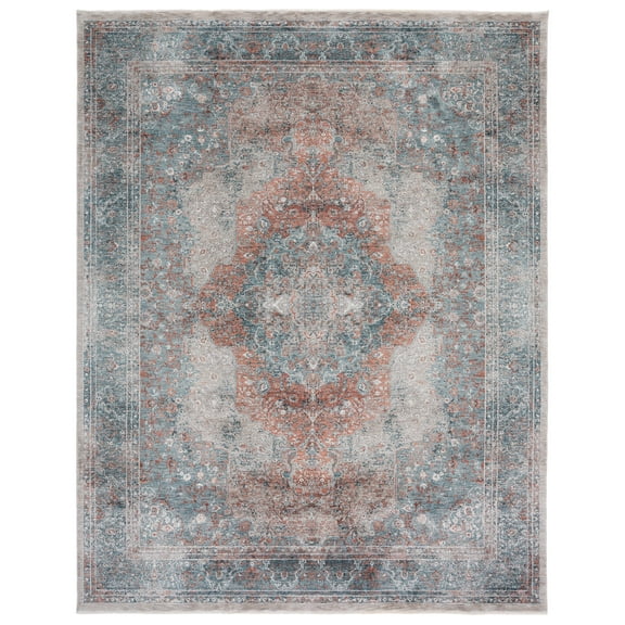 SAFAVIEH Signature Lysette Medallion Area Rug, Blue/Rust, 8' x 10'