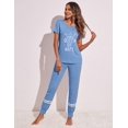 thumbnail image 2 of Ekouaer Womens Pajamas Set 2 Piece Lounge Pj Set Short Sleeve Sleepwear Tops with Joggers Pants Loungewear Print Nightwear, 2 of 4