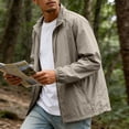 thumbnail image 2 of Nestiefly Men's Jacket UPF 50+ Sun Protective Zip Up Lightweight Jackets Fishing Long Sleeve Summer Wear with Pockets Khaki XL, 2 of 8