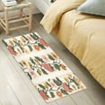 thumbnail image 5 of Vintage Vertical Stripes Strawberries Florals Leaves Plush Carpet Non Slip Runner Rug Absorbent Bath Mat 39" x 20", 5 of 8