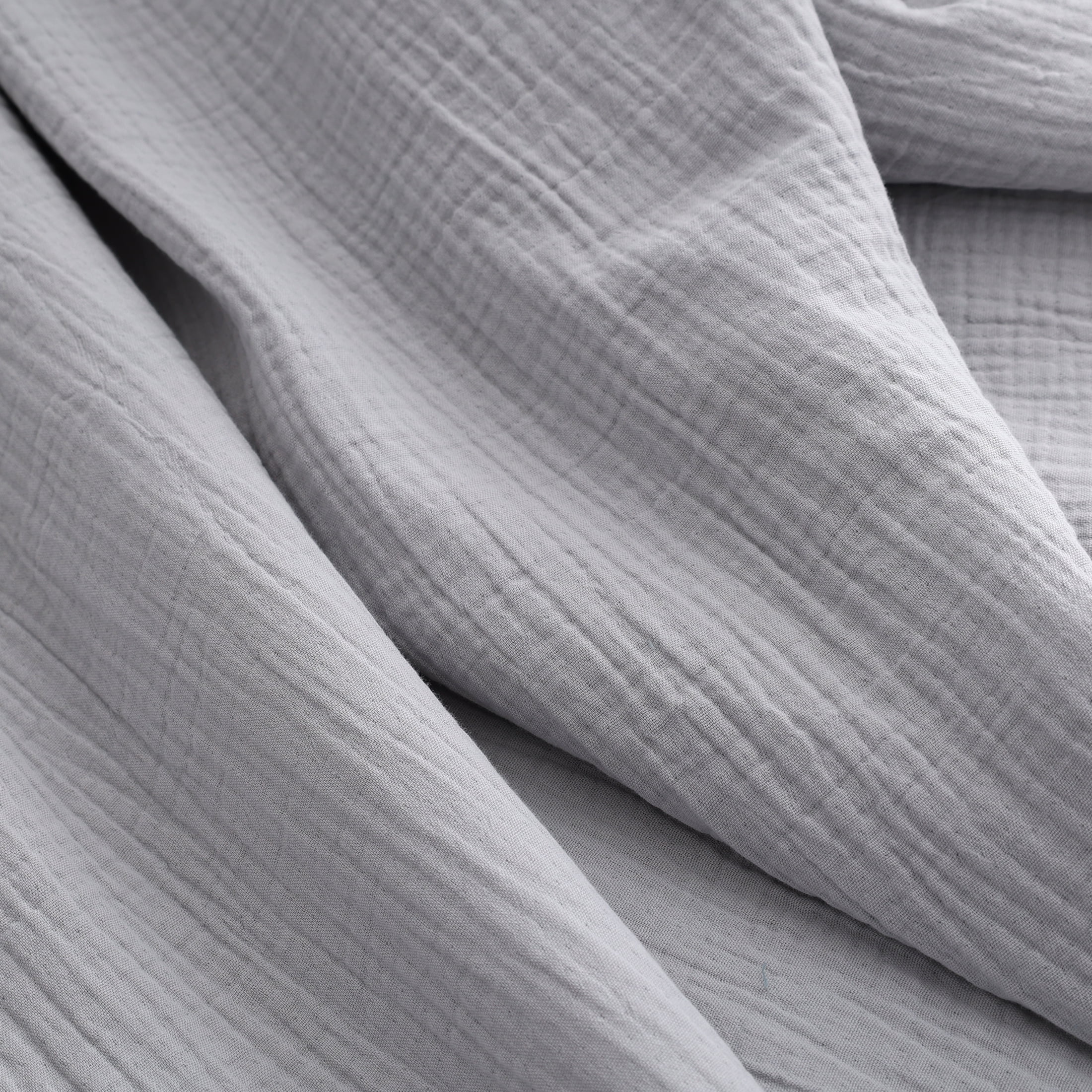 Better Homes & Gardens Oversized Reversible Gauze to Cozy Knit Throw Blanket, Soft Silver