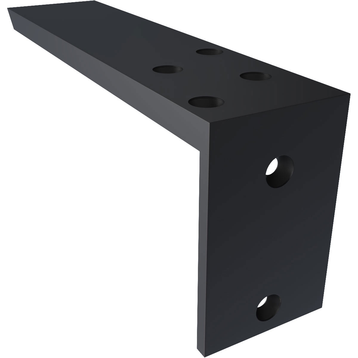 Ekena Millwork 2 1/2"W x 10"D x 4"H Hidden Support Steel Heavy Duty Bracket w/ Back Plate, Powder Coated Black