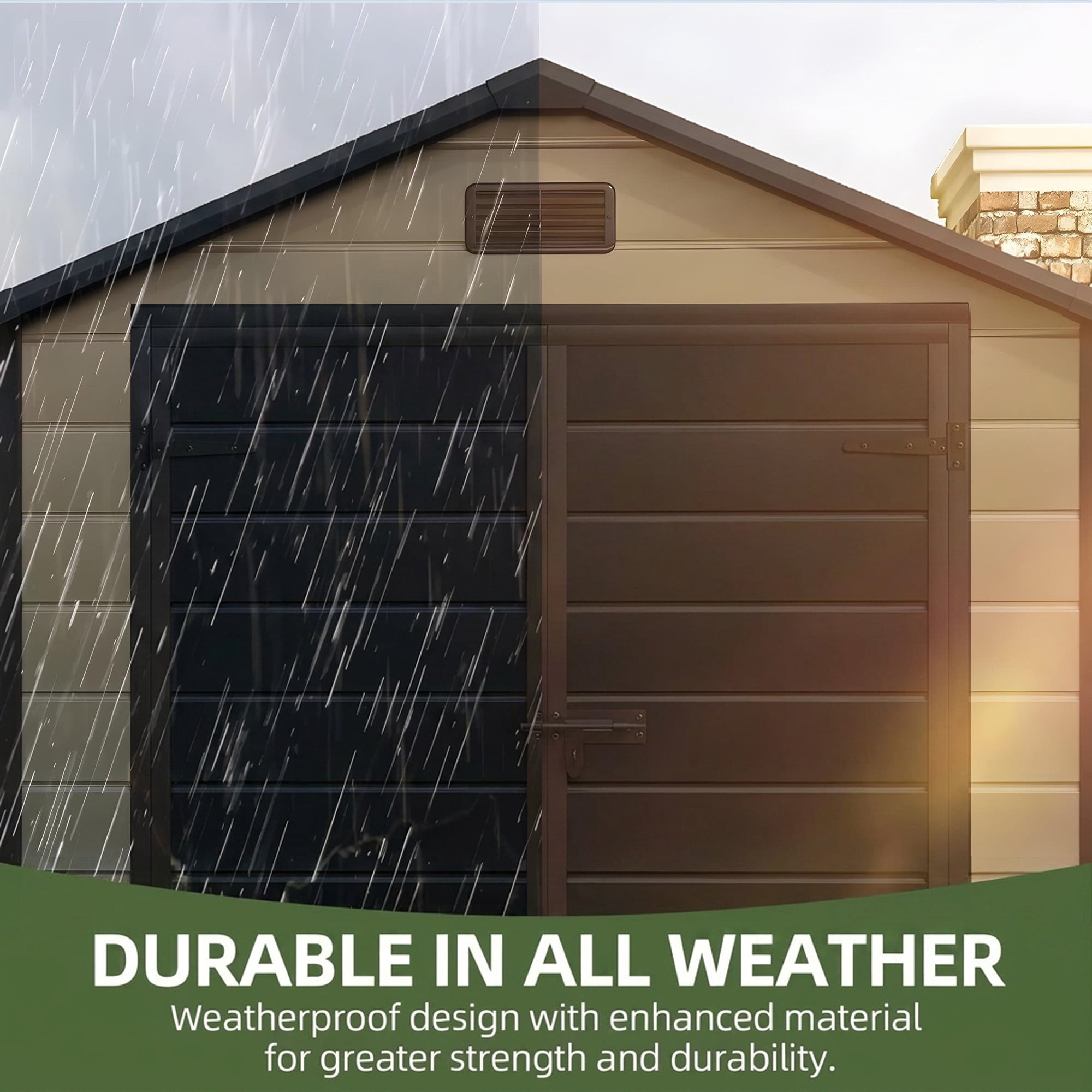 Uforic 6x4 FT Resin Storage Shed, Reinforced Floor, Lockable Door, Window & Vents, Waterproof for Garden Backyard Patio Lawn