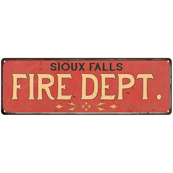 SIOUX FALLS FIRE DEPT. Home Decor Metal Sign Police Gift 8x24 108240013135