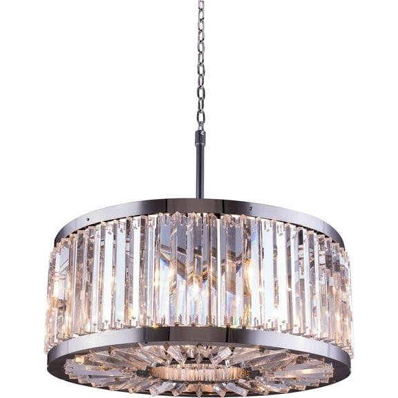 Pendant Lamp CHELSEA 8-Light Golden Teak Smoky Crystal Polished Nickel G EL-3255