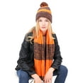 thumbnail image 1 of Hat Scarf Set Fashion Chunky Breathable Pompom Knitted Hat Loop Scarf for Woman, 1 of 10