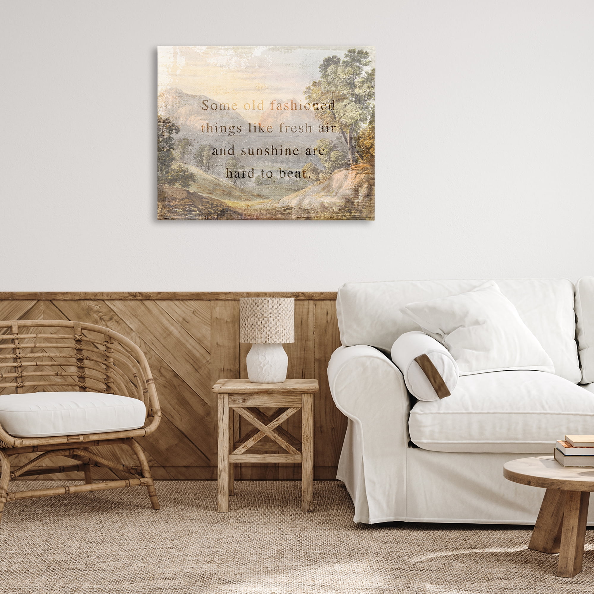 Stupell Industries Fresh Air Sentiment Landscape Landscape & Nature Painting Wrapped Canvas Art Print Wall Art, 40 x 30