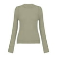 thumbnail image 4 of Endives Women's Long Sleeve T-shirt Round Neck Thin Breathable Beachwear Spring Summer, 4 of 8