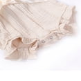 thumbnail image 4 of Baby Girl Cotton Linen Romper Lace Sleeveless Ruffle Bowknot Jumpsuit, 4 of 4