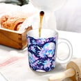 thumbnail image 3 of Yiaed crystal Skull flower leaf Print Ceramics Coffee,Large Handle Design,Extra Large Tea and Coffee Cup for Office and Home Mugs, 3 of 6