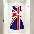 thumbnail image 2 of Girls Sleeveless UK Flag Print Swing Dress Front Bow Decor A-Line Flared Sundress Kids Daily Sports Outdoor Casual Summer Dress(Blue,9-10 Years), 2 of 4