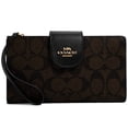thumbnail image 1 of CARTERA COACH ORIGINAL TECH PHONE WALLET SIGNATURE BROWN PARA CELULAR, 1 of 2