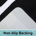 thumbnail image 4 of Smiry Luxury Microfiber Set 2 Pieces Bathroom Rug Mat 20"x30"and U-Shaped Contour Toilet Rug 24"x20" ，Soft Absorbent Bath Rug Non-Slip Plush Shaggy Bath Carpet,Black, 4 of 7