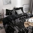 thumbnail image 2 of Black Marble Duvet Cover Set Modern Abstract Marbling Bedding Set for All Seasons Microfiber 1 Comforter Cover and 2 Pillowcases, 2 of 7