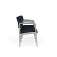 thumbnail image 4 of Lesro Lenox Steel Fabric 3-Seat Waiting Room Guest Reception Chair in Silver/Open House Navy, 4 of 5