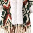 thumbnail image 3 of Poncho Shawl Wrap Winter Faux Fur Cape Cloak Coat with Faux Fur Trim Cardigan Women Casual Batwing Cape Tassel Shawl Winter Warm Shawl, 3 of 4