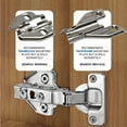 thumbnail image 3 of DTC 2-Pack Pivot Pro C-80 Series Clip-On 110 Degree Opening Angle, Screw-On Mounting, 45mm Screw Hole Distance , Full Overlay Soft Closing Hinge, Nickel Plated Finish, 3 of 9