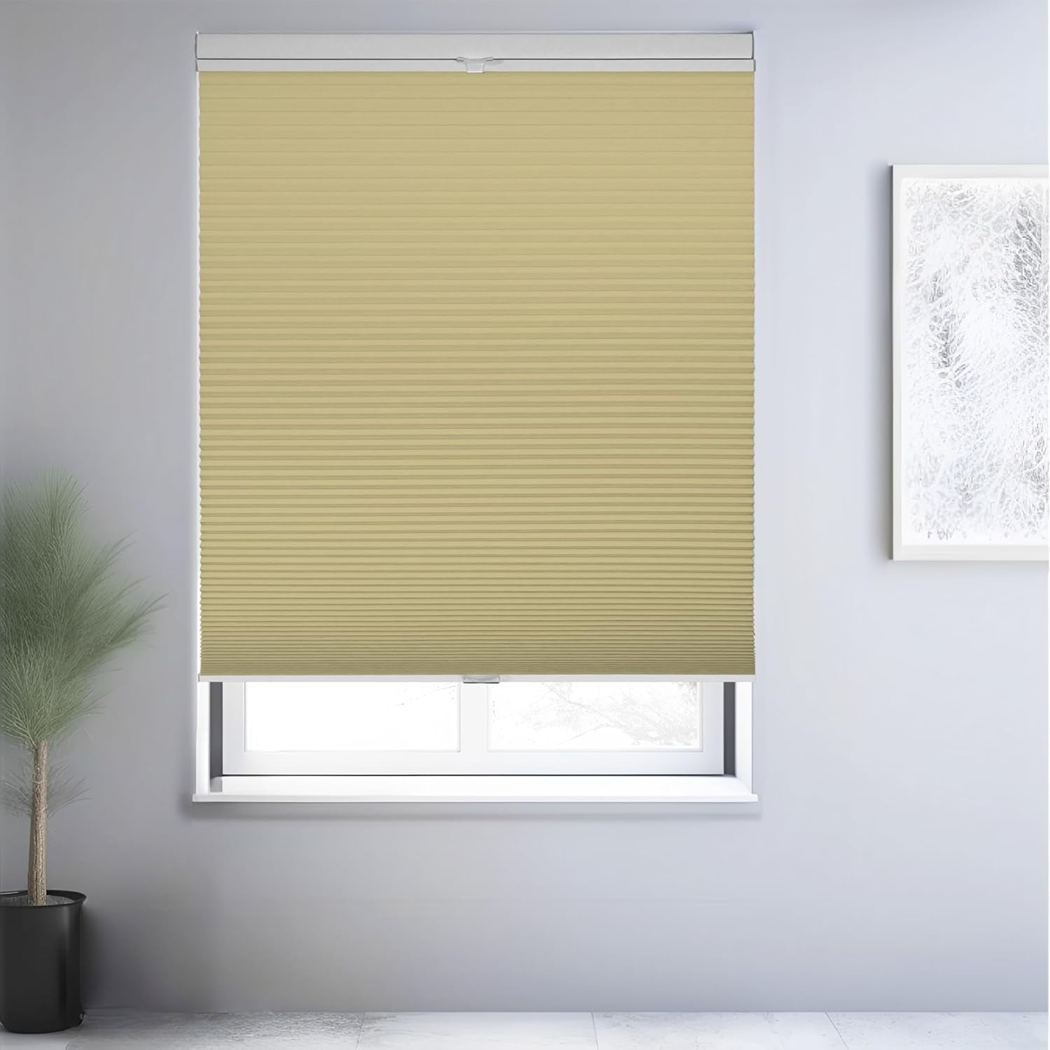 Chicology Cream Blackout Cordless Top Down Bottom Up Cellular Shades 33.75 in. W x 72 in. L
